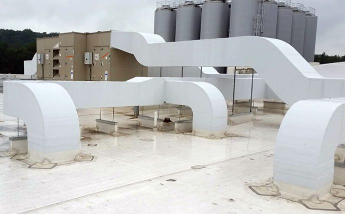 completed area coated in industrial coating